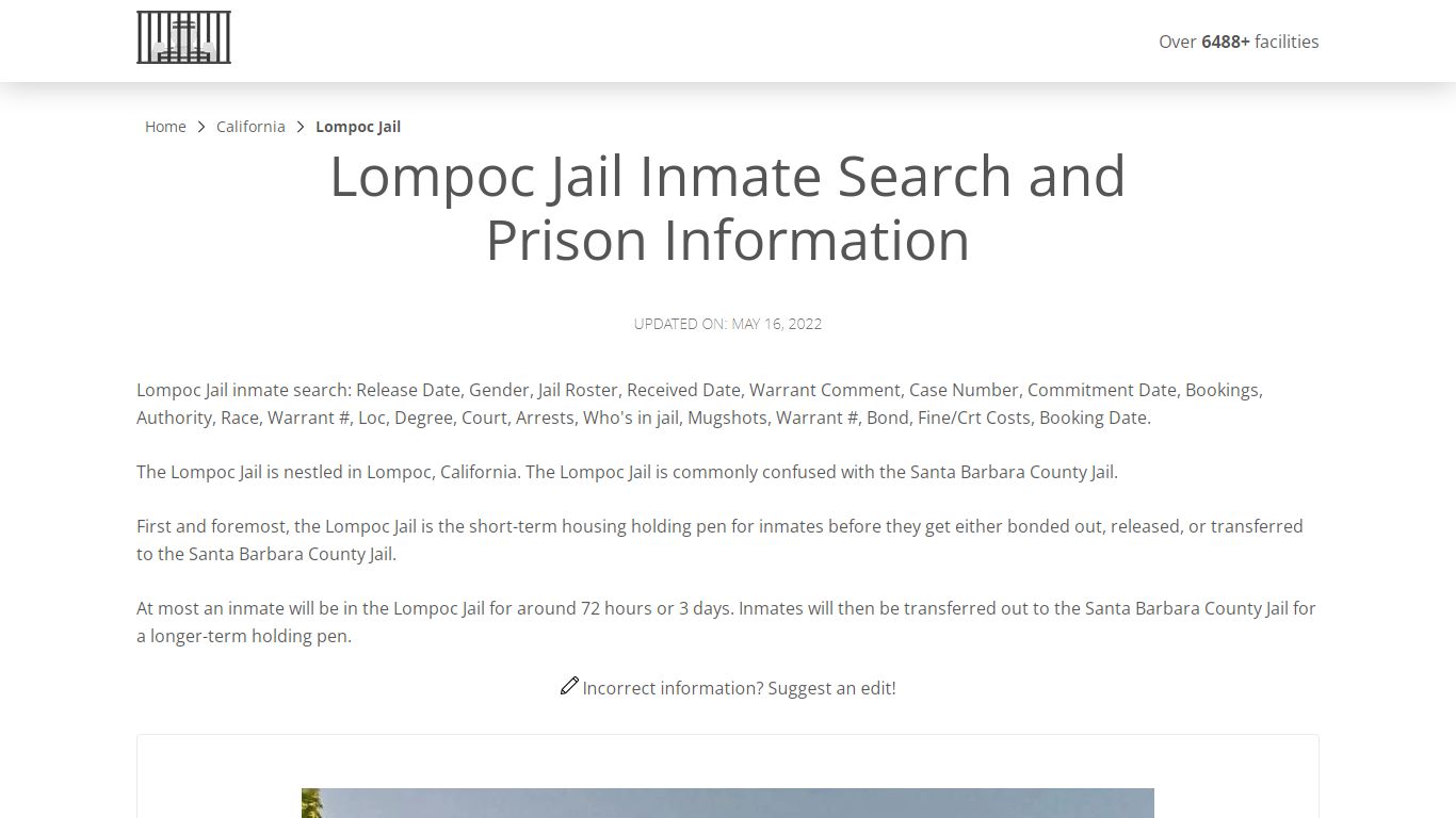 Lompoc Jail Inmate Search, Visitation, Phone no. & Mailing ...